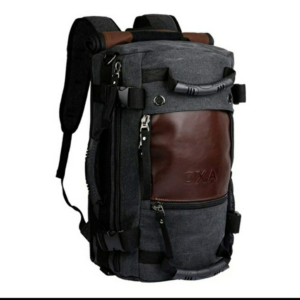 Vintage canvas duffel laptop backpack rucksack bag